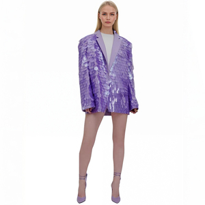 <span class=keywords><strong>Chaqueta</strong></span> de traje púrpura con purpurina de la industria pesada de gama alta personalizada para mujer, <span class=keywords><strong>vestido</strong></span> holgado para <span class=keywords><strong>fiesta</strong></span> de cumpleaños, <span class=keywords><strong>fiesta</strong></span> anual, nuevo - Product Image 2