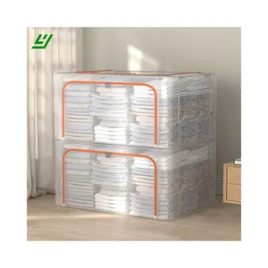 YIHEYI Transparent Foldable Storage Box Low Price Clear Shoe Clothing Storage Boxes Stackable Storage Bags China Wholesale Price