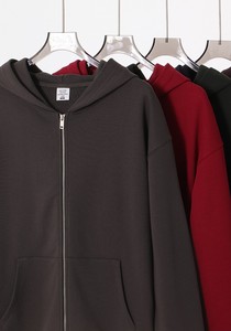 Sweat à capuche zippé surdimensionné en molleton bouclette 420 GSM, coupe vintage, tons terreux, anti-boulochage, pour homme, idéal pour l'hiver et les tenues décontractées - Product Image 2