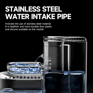 Distributeur d'eau pour chat alimenté par batterie 4800 mAh, chauffage à température constante, tuyau en acier inoxydable, télécommande - Product Image 6