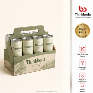 Caja Portabebidas Personalizada para Ocho Latas con Asa, Empaque Corrugado para <span class=keywords><strong>Cerveza</strong></span> Artesanal, Refrescos, Jugos, Venta al por Menor y Regalos - Product Image 1