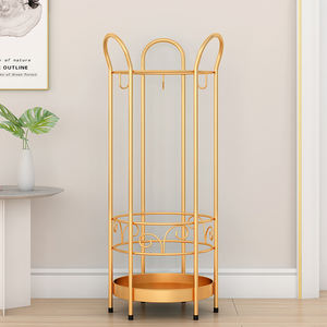 Étagère de rangement parapluie en acier inoxydable, couleur or, 80 cm, suspension de porte - Product Image 3