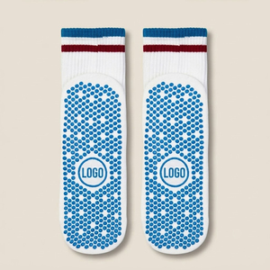 <b>Custom</b> Non-Slip Ankle <b>Socks</b> With Blue Dot <b>Grip</b> And Colorful Cuff For Women Summer Daily Wear - Product Image 2