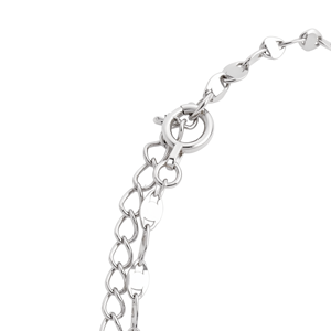 Bracelet fin en platine Pt950 blanc mat, à segments empilables, discret, unisexe, pour le bureau et le quotidien, accessoire de poignet, cadeau - Product Image 3