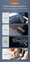 Receptor de Música BT 5.4 para Auto/Hogar, Adaptador Auxiliar BT para Auto con Control de Volumen, Compatible con Llamadas Manos Libres