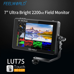Moniteur de caméra FEELWORLD LUT7S OEM/ODM, 7 pouces, 2200 nits, 3G-SDI/4K HDMI, logo et emballage personnalisés, commande en gros pour le personnel cinématographique - Product Image 2