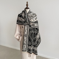 Nouvelle Écharpe Jacquard Paisley Classique Automne/Hiver en Polyester pour Femme, Châle/Cou Polyvalent à Franges Courtes