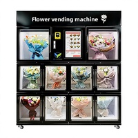 Distributeurs automatiques multifonctionnels entièrement automatiques de fleurs, kiosques à fleurs 24h/24, systèmes de codes QR, centres commerciaux