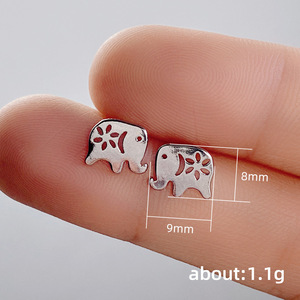 Orecchini a perno a forma di elefante, unisex, design animale, accessori per l'orecchio da indossare tutti i giorni - Product Image 6