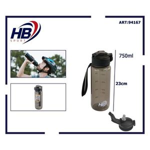 Transparent <b>Black</b> 750ml Drop-Proof Sports <b>Water</b> <b>Bottle</b> - Product Image 1