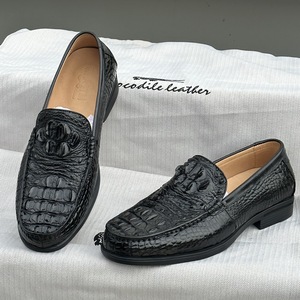 Mocasines de Piel de Cocodrilo para Hombre OEM ODM, Zapatos de Vestir de Piel para Hombre con Logotipo Personalizado al por Mayor - Product Image 2