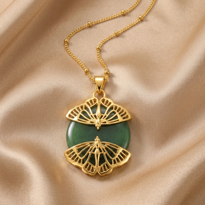 En stock, prix de gros, collier avec pendentif en argent sterling 925 et aventurine, élégant, pour mariage, fête, bijoux fins classiques, cadeau - Product Image 2