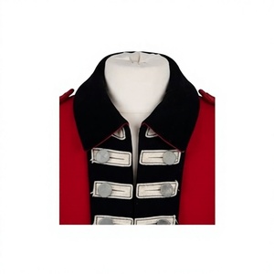 Manteau long en laine rouge pour homme, style historique, simple boutonnage, sur mesure - Product Image 5
