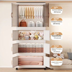 خزانة تخزين متعددة الطبقات بتصميم جديد ، خزانة تخزين كتب متنقلة ، خزانة تخزين نافذة متعددة الوظائف قابلة للطي - Product Image 4