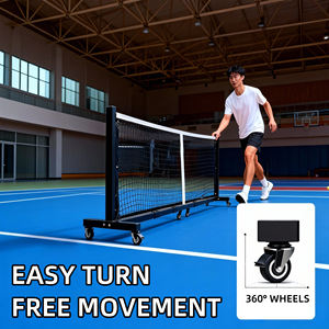 Eğitim ve eğlence için kapalı mahkemeler için taşınabilir tekerlekler düzenleme yüksekliği ile yüksek kaliteli ağır Pickleball <span class=keywords><strong>Net</strong></span> - Product Image 5