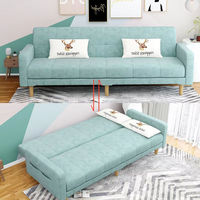 Sofá Cama Plegable Verde de Doble Uso, Sofá Cama Multifuncional para Sala de Estar, para Apartamentos Pequeños, en Existencia