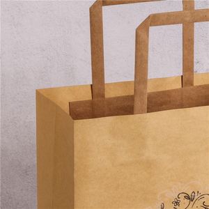 Bolsa de Compras de Papel Kraft Reciclable Ecológica de Tamaño Personalizado, Estilo Clásico con Asa de Cinta, Laminación y Logotipo Personalizado - Product Image 6