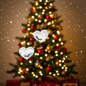 Ilan Ornamento natalizio a forma di cuore 3x4mm Argento 2 pezzi per decorazioni natalizie - Product Image 2