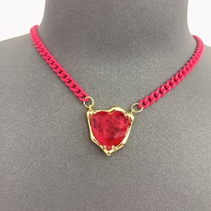 LS-C1240 Mặt Dây Chuyền Trái Tim Tráng <span class=keywords><strong>Men</strong></span> Nhiều Màu Bán Chạy Vòng Cổ Cz Cho Bé Gái - Product Image 5