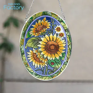 Levensboom Gebrandschilderd Glas Suncatcher Laat Raam Muur Hangend Ornament Handgeschilderd Glazen Paneel Decor Verjaardagscadeau