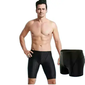 High Quality Men Shark Skin Water Repellent Professional Competitive Swimming Trunks Mens Sexy Briefs Swimwear