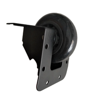 Accessoires de boîtier de vol Roue interne en fer noir de 3 pouces Roue de boîtier de chariot Roue externe Roulette de bordure cachée en stock
