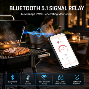 OEM Professional <strong>Bluetooth</strong> Meat <strong>Thermometer</strong> Wireless Digital Food Probe With Rechargeable Charging Dock - Product Image 4
