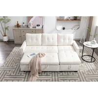 Sofá Cama Convertible Moderno en Forma de L Multiusos para un Cómodo Asiento de 4 Plazas y Relajación