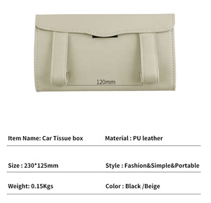 Anjuny - Organizador de Pañuelos para Coche de Cuero PU de Primera Calidad, Estilo Clásico Moderno, Portátil, Duradero, Negro/Beige, para el Hogar, Hoteles y Restaurantes - Product Image 4