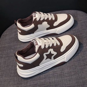 Женские повседневные туфли на толстой подошве с верхом из искусственной кожи, дышащие, на шнуровке, с пластиковой подошвой, для весны и осени, для активного отдыха, модные - Product Image 1