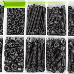 Black Alloy Steel Screw Nut Set 1575pcs Metric Class 8.8 DIN912 Cylindrical Head Socket For Standard Use - Product Image 2