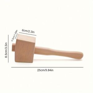 Marteau de charpentier en bois de hêtre, grand format, peint, durable, décoratif, pour table, idéal pour la sculpture du bois et la concassage de glace - Vente en gros - Product Image 1