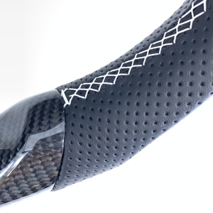 Volante de Cuero y Fibra de Carbono Real Personalizado, Excelente para Seat Leon <span class=keywords><strong>Cupra</strong></span> ST MK3 <span class=keywords><strong>Ibiza</strong></span> Toledo Ateca Arona Alhambra, con Calefacción - Product Image 4
