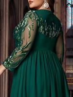 Robe de soirée africaine perlée respirante en mousseline de soie et dentelle, coupe trapèze, pour demoiselle d'honneur, grande taille, à manches longues
