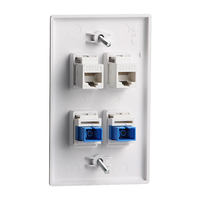 SETO américain CAT5E RJ45 réseau ordinateur prise panneau facial panneau mural à brosse blanche à quatre ports avec coupleur à bride SC fibre optique