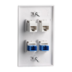 SETO American CAT5E RJ45 Red <span class=keywords><strong>Computer</strong></span> Socket Face Panel de pared de cepillo blanco de cuatro puertos con acoplador de brida SC Fibra óptica - Product Image 6