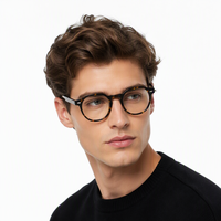 Lunettes de vue rondes en acétate de luxe italiennes, montures de lunettes de créateur, fabrication artisanale, lunettes optiques de haute qualité