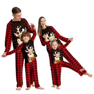 Hot Sale Funny Cotton European Christmas Pajamas Women Mommy And Me Christmas Pajamas