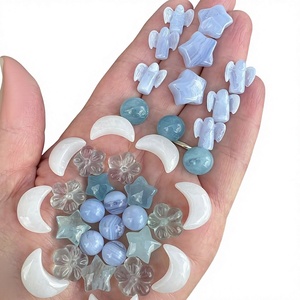 HARI OM CREATIONS - Cabujones de Ágata Azul Tallados en Diversas Formas, Certificados por IGI, Semipreciosos para la Fabricación de Joyas al por Mayor - Product Image 1