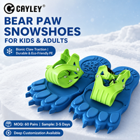CAYLEY OL-G012 Raquettes à neige en PE en forme de patte d'ours avec sangle de fixation réglable, équipement de marche sur neige d'hiver pour enfants et adultes, logo personnalisé