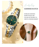 Montre à quartz de luxe pour femmes VVS, bracelet en acier inoxydable, étanche, design simple, noir, élégant, tendance