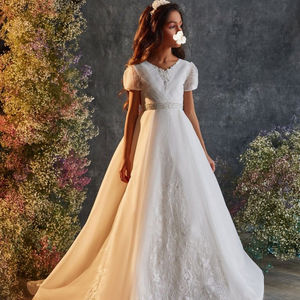 Vestidos de fiesta de boda para niños, ropa sin mangas de alta calidad, vestidos de flores blancas para niñas - Product Image 1