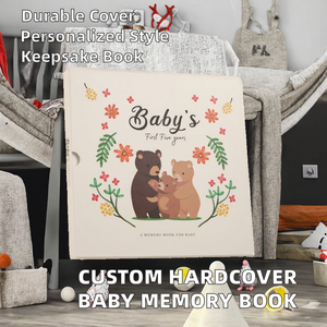 Livre <span class=keywords><strong>de</strong></span> souvenirs pour bébé personnalisé avec couverture rigide, album photo, journal, scrapbook pour les 5 premières années avec papier offset - Product Image 3