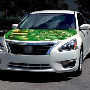 Funda para Capó de Coche Personalizada de 5x4 pies con Banderas para el Día de San Patricio, Juegos Deportivos, Apta para la Mayoría de los Coches, el Mejor Regalo - Product Image 1