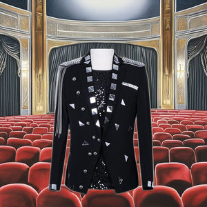 Blazer de lentejuelas plateadas para <span class=keywords><strong>hombre</strong></span>, Chaqueta de traje de marca con <span class=keywords><strong>un</strong></span> solo botón para <span class=keywords><strong>hombre</strong></span>, para fiesta, baile, escenario, disfraz, película de TV inspirada - Product Image 3