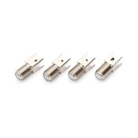 Conector RF hembra F de cuatro pines del sistema británico Conector RF niquelado de cobre puro con pin central