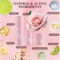 Crème Tonique Visage Bio à la Rose Marque Blanche Anti-Âge Soin Anti-Rides Éclaircissant Blanchissant Kit de Soins Faciaux