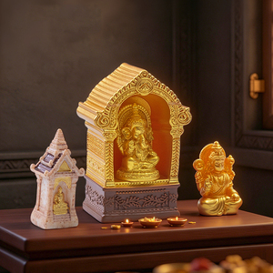 เรซิ่นไมโครแลนด์สเคป ตุ๊กตาพระพิฆเนษอินเดีย น่ารัก ตกแต่งด้วยเม็ดไม้ DIY ของตกแต่งขนาดเล็กสำหรับตั้งโต๊ะ - Product Image 2