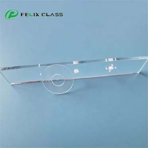 Plaque de verre en quartz/silice fondue FELIX sur mesure, résistante aux hautes températures et aux UV, avec trou - Product Image 2