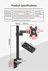 Ergonomic xl03 VESA LCD 14-27 inch máy tính xách tay và màn hình PC gấp gắn cánh tay bảng đứng khung giá cho văn phòng - Product Image 6